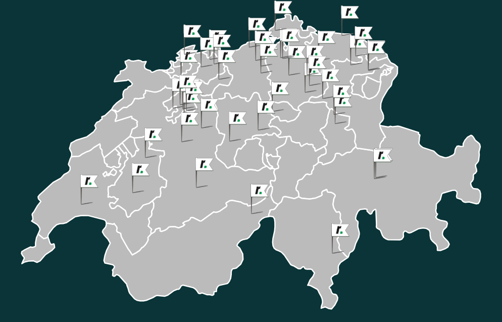 Karte Montagepoints Schweiz