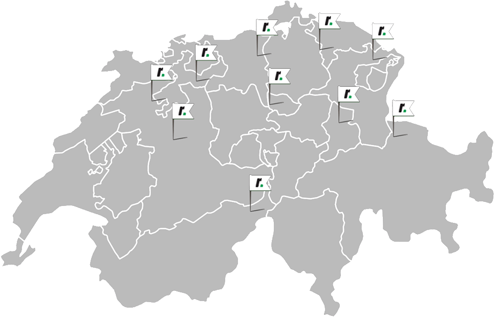 Karte Montagepoints Schweiz