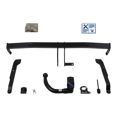 Attelage rotule démontable AUTO-HAK + faisceau TowTec universel 13 broches